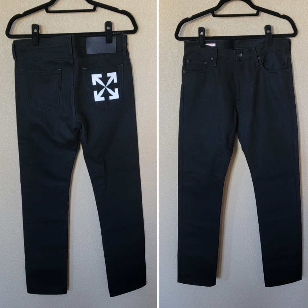 NWT Off-White Men's Single Arrow Slim Black Jeans, Size 29